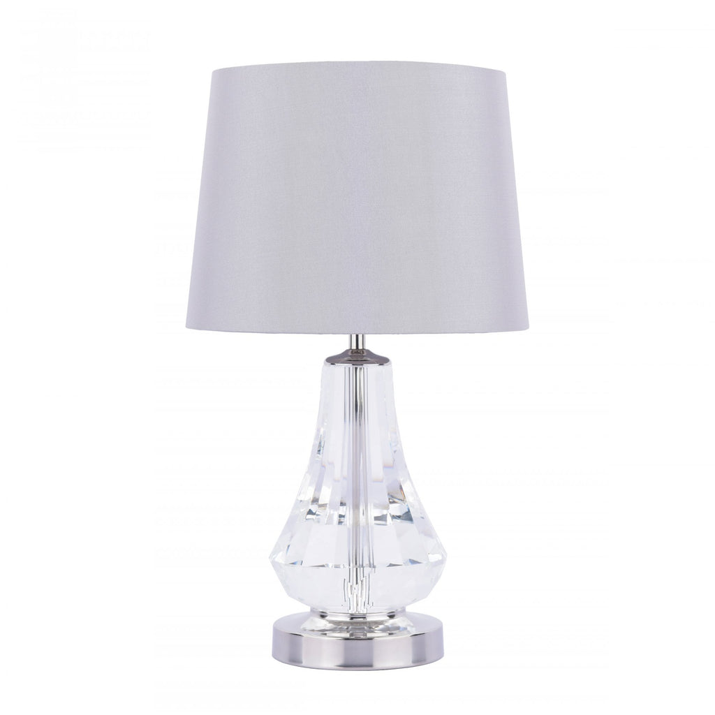 Humby Crystal Touch Table Lamp In Polished Nickel With Silk Shade LA3756244-Q