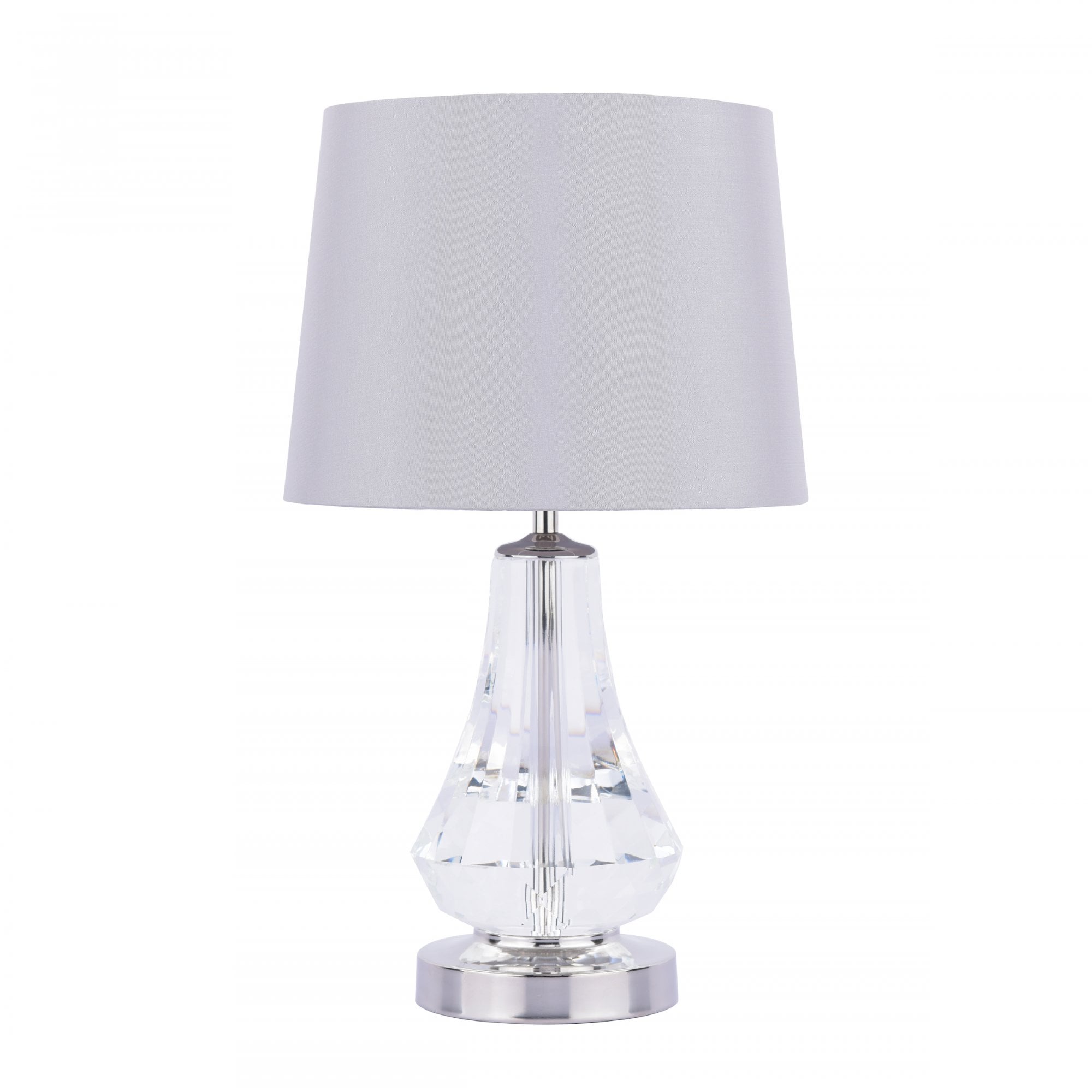 Humby Crystal Touch Table Lamp In Polished Nickel With Silk Shade LA3756244-Q