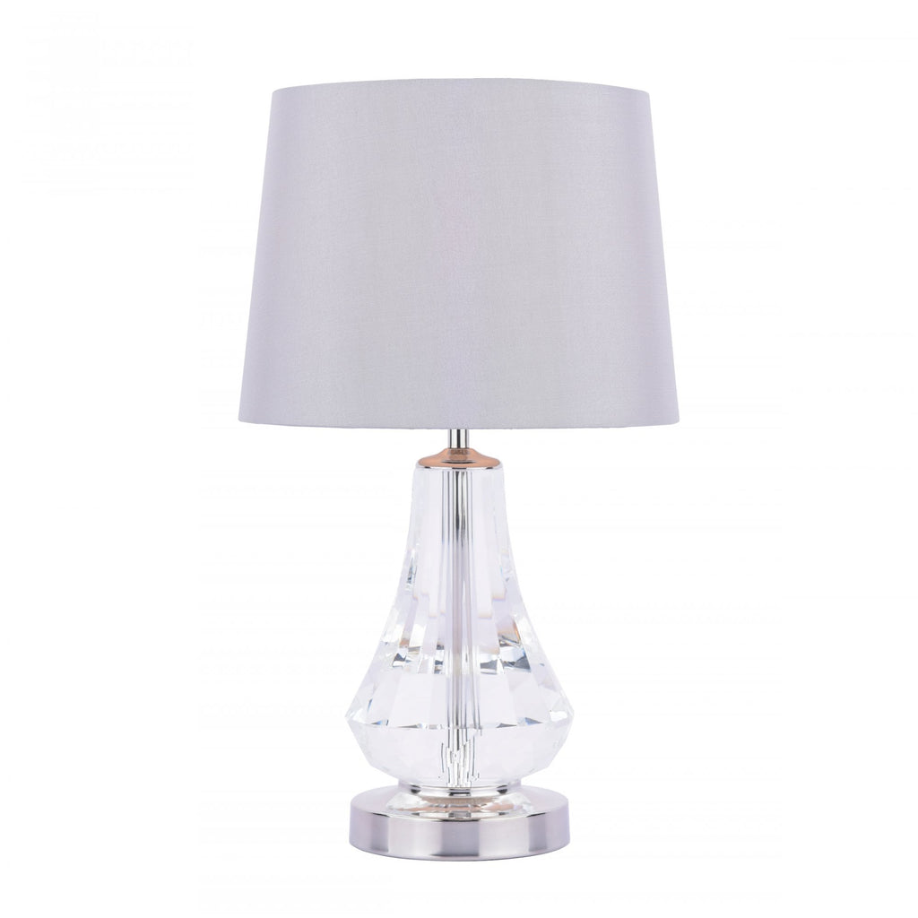 Humby Crystal Touch Table Lamp In Polished Nickel With Silk Shade LA3756244-Q