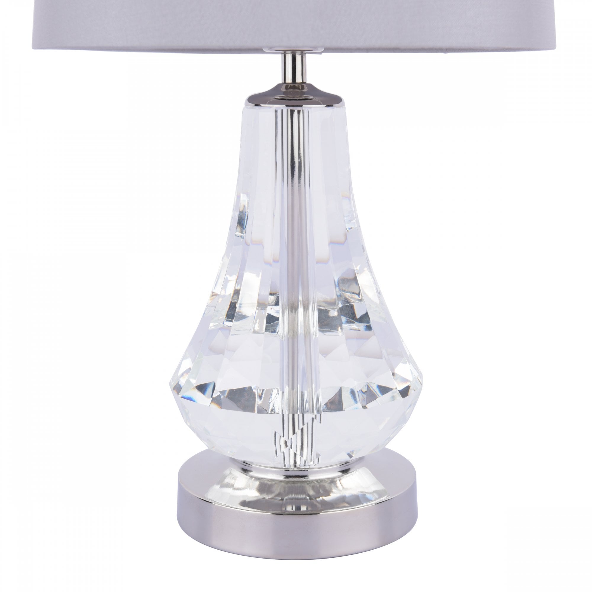 Humby Crystal Touch Table Lamp In Polished Nickel With Silk Shade LA3756244-Q