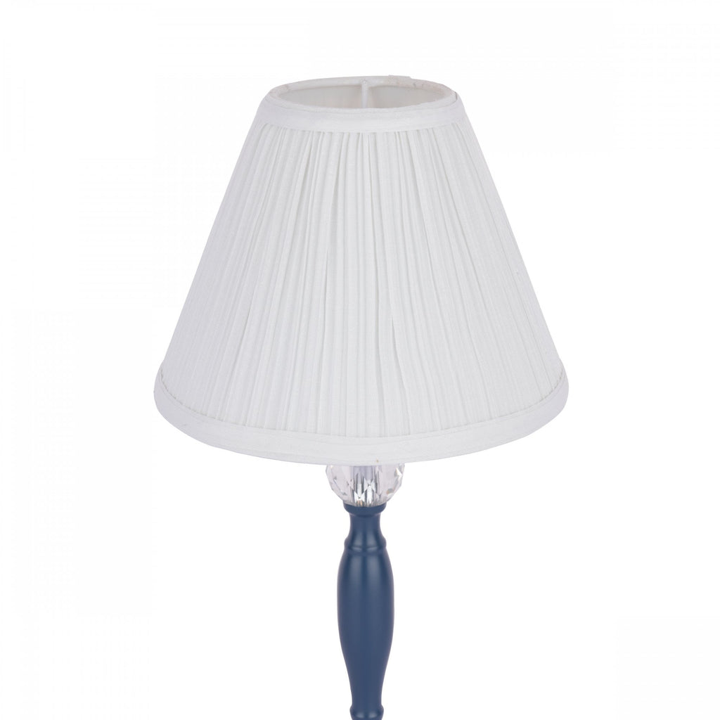 Ellis Table Lamp In Matt Blue Finish With Crystal Ball And Cream Shade LA3756268-Q