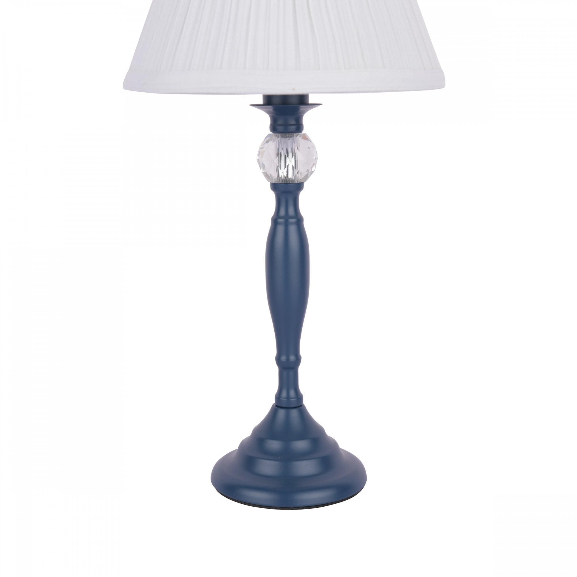 Ellis Table Lamp In Matt Blue Finish With Crystal Ball And Cream Shade LA3756268-Q