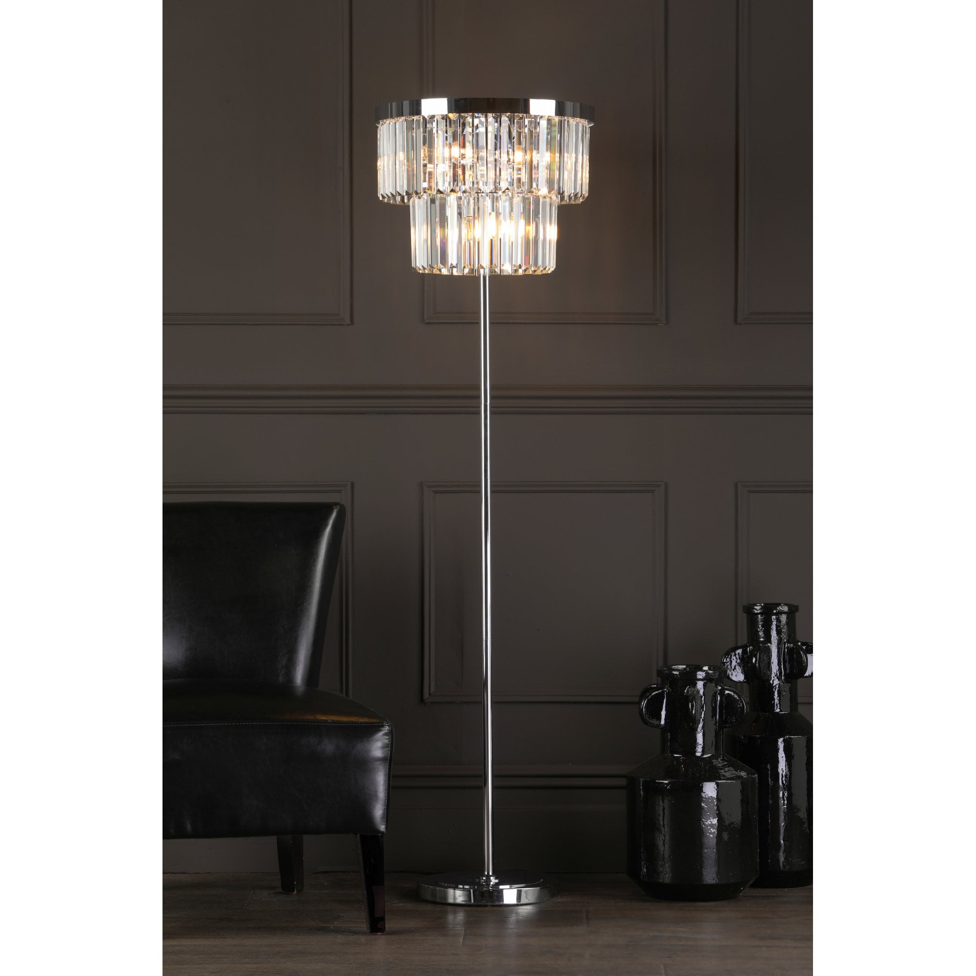 Angel 6 Light Crystal Floor Lamp In Polished Chrome Finish ANG4908