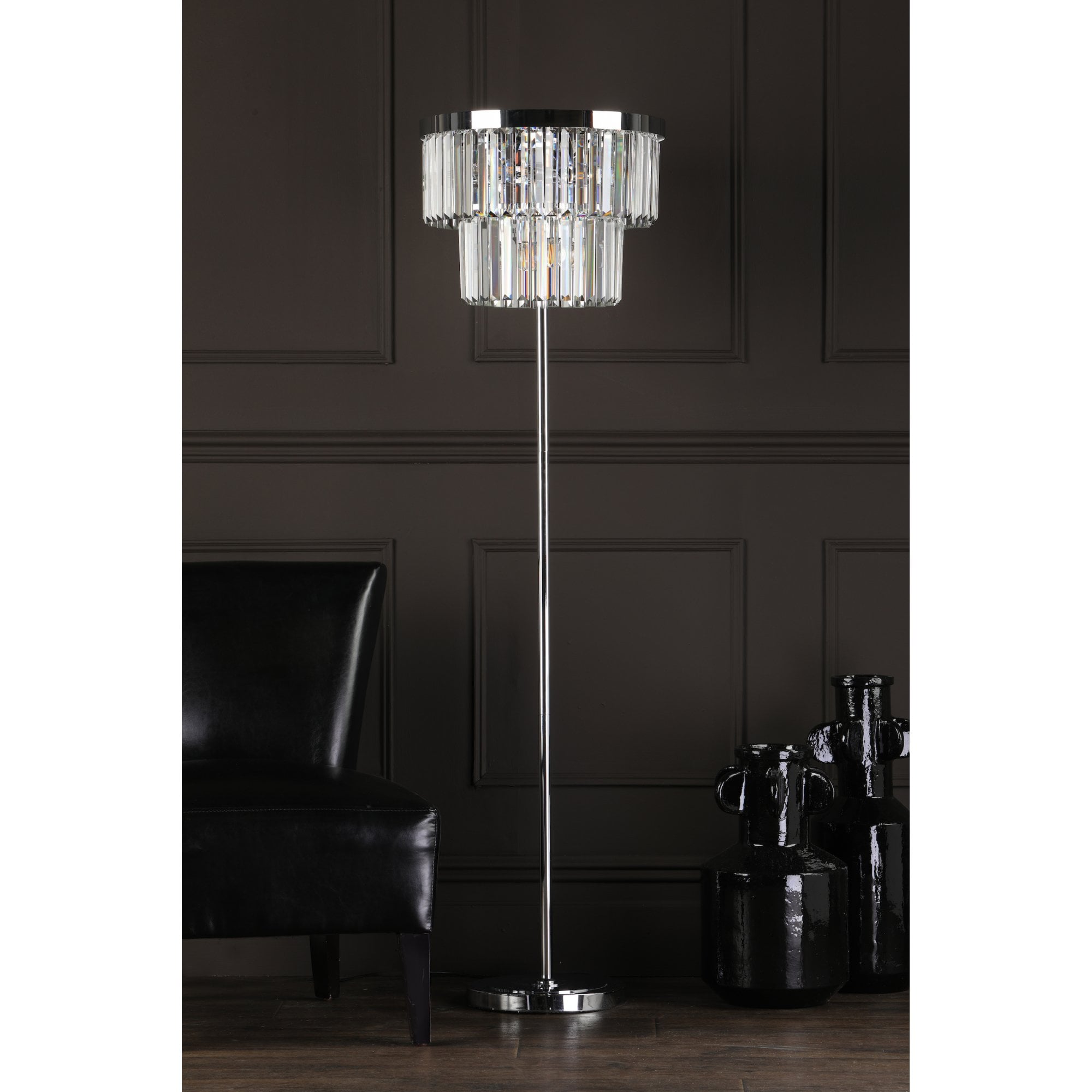 Angel 6 Light Crystal Floor Lamp In Polished Chrome Finish ANG4908