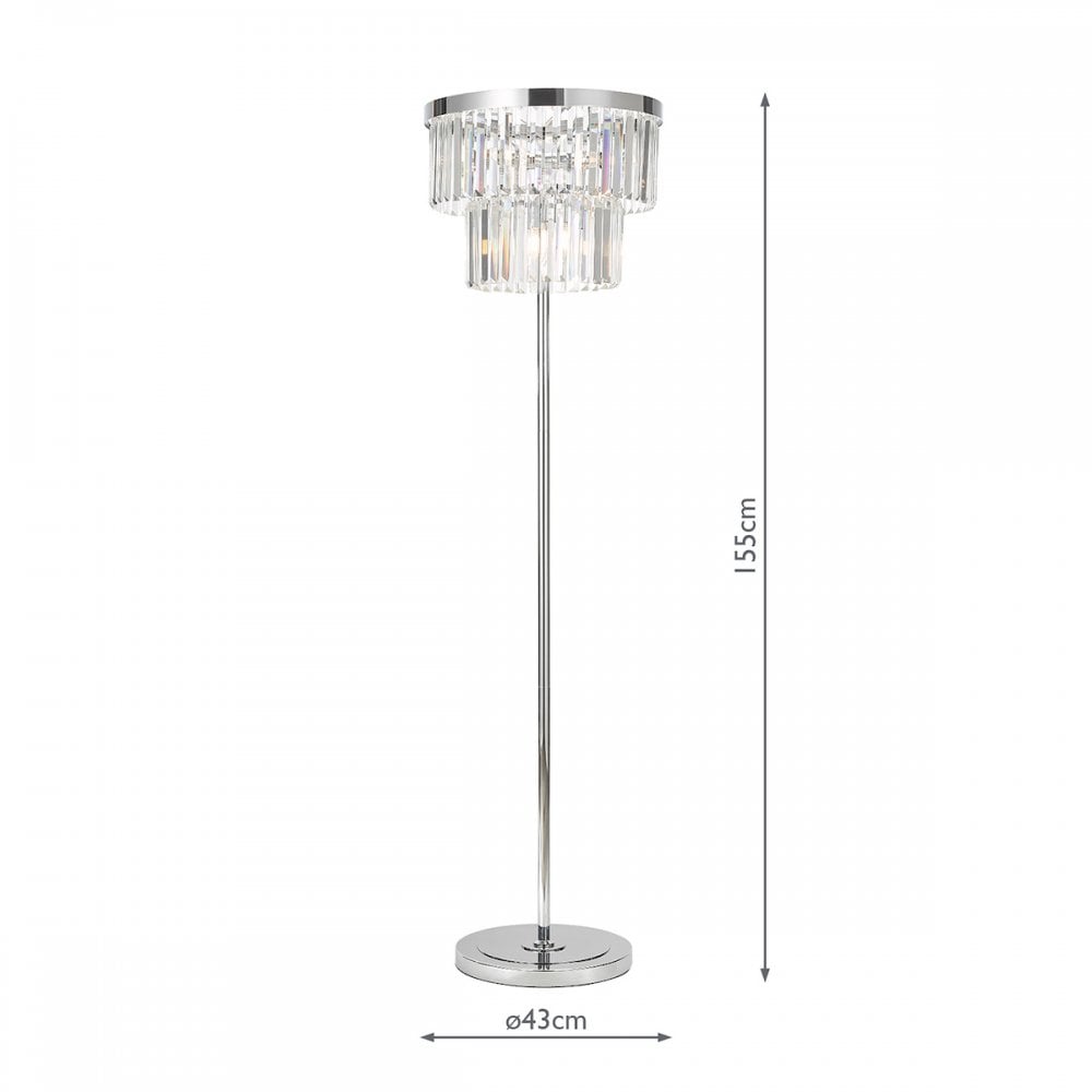 Angel 6 Light Crystal Floor Lamp In Polished Chrome Finish ANG4908