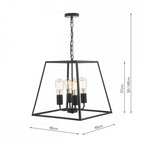 Academy Classic 4 Light Ceiling Lantern In Black Finish ACA8622