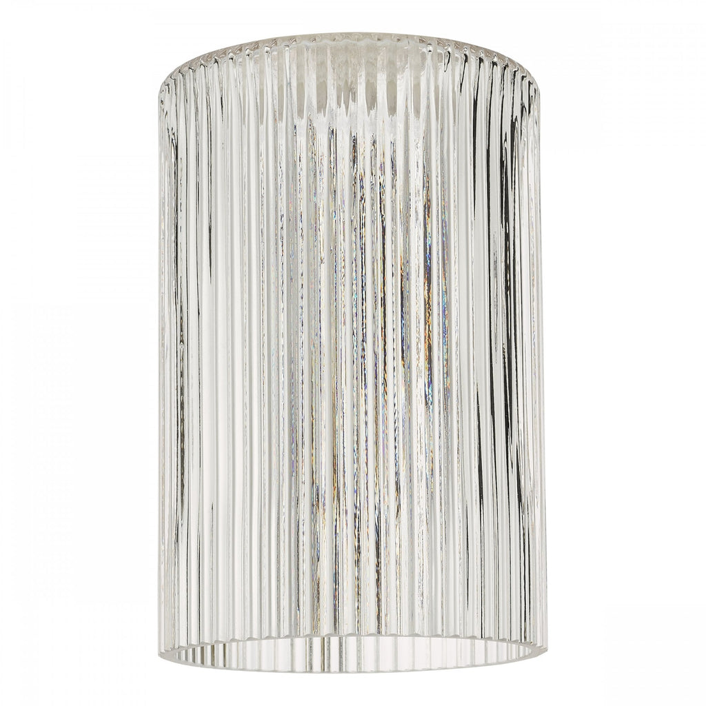 Easy Fit Cylinder Clear Ribbed Glass Shade ACC869