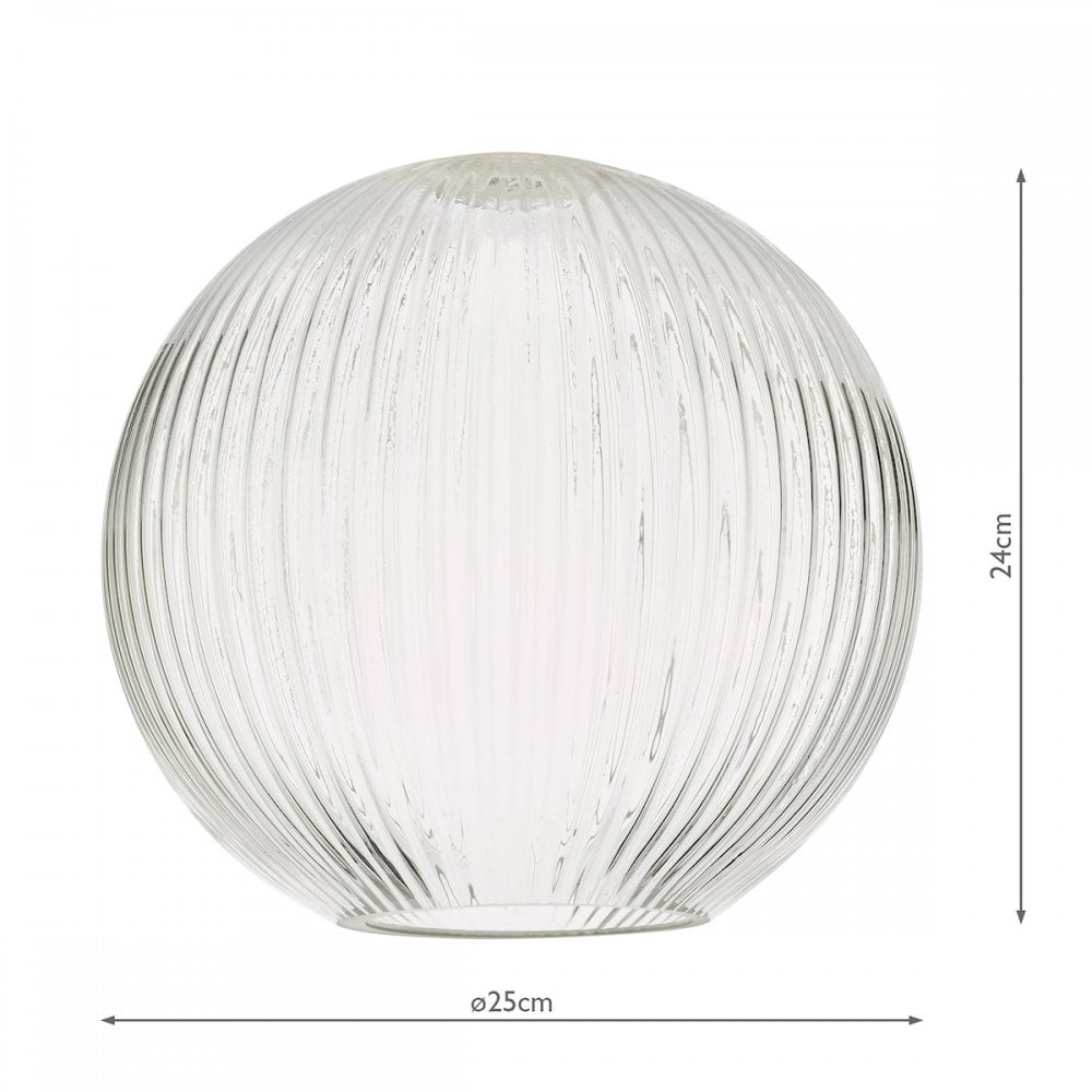Easy Fit Round Clear Ribbed Glass Shade ACC870
