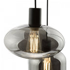 Aiden Contemporary 3 Light Cluster Ceiling Pendant With Smoked Glass Shades AID0310