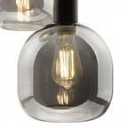 Aiden Contemporary 3 Light Cluster Ceiling Pendant With Smoked Glass Shades AID0310