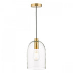 Archie Classic Ceiling Pendant Light In Satin Bronze With Clear Glass Shade ARC0163