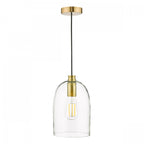 Archie Classic Ceiling Pendant Light In Satin Bronze With Clear Glass Shade ARC0163