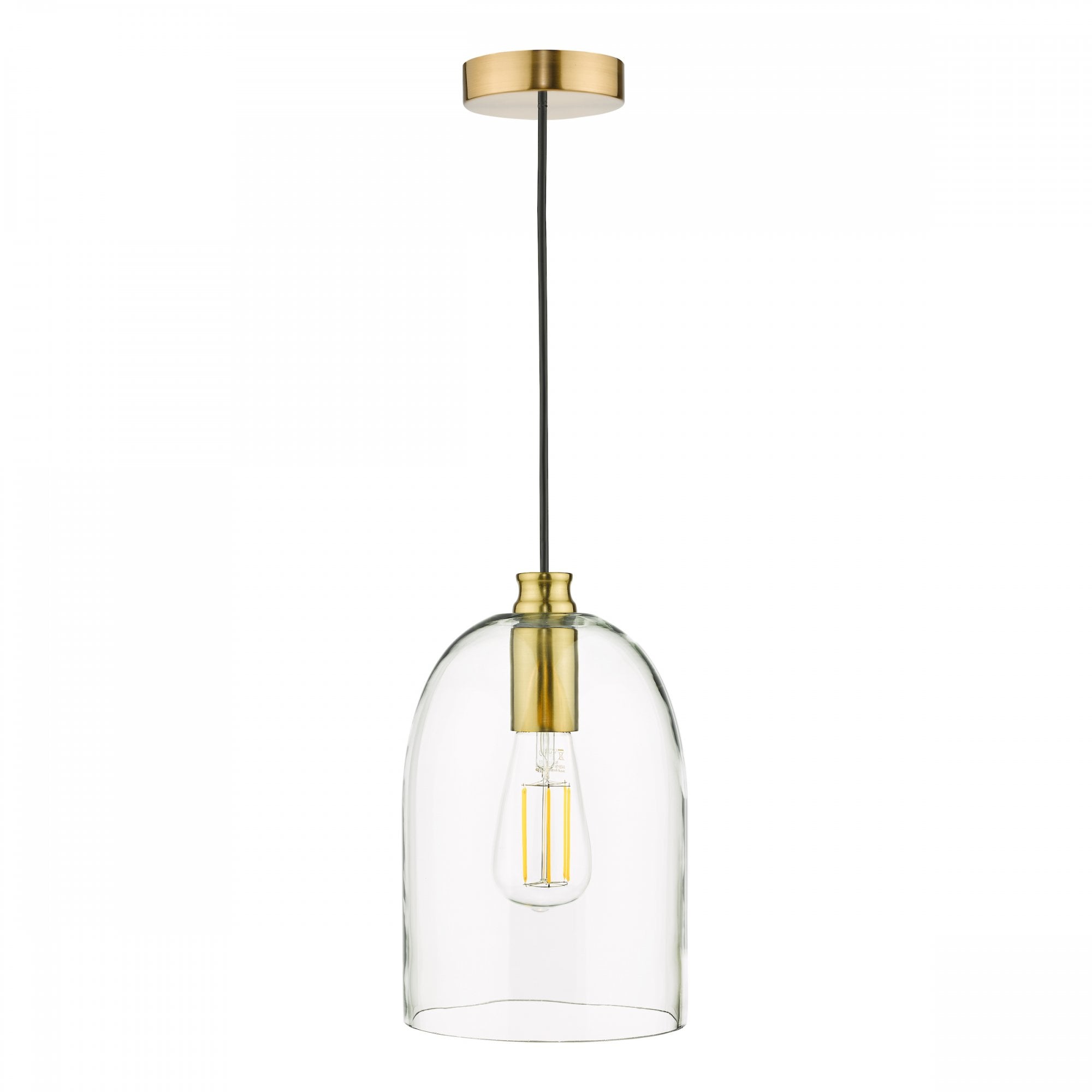 Archie Classic Ceiling Pendant Light In Satin Bronze With Clear Glass Shade ARC0163