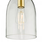 Archie Classic Ceiling Pendant Light In Satin Bronze With Clear Glass Shade ARC0163