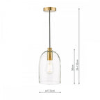 Archie Classic Ceiling Pendant Light In Satin Bronze With Clear Glass Shade ARC0163