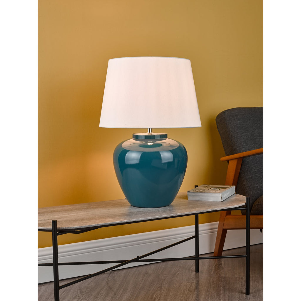 Ayla Contemporary Blue Ceramic Table Lamp Only AYL4223