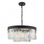 Dar Celeus 6 Light Crystal Ceiling Chandelier In Anthracite Finish CEL0622