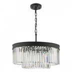 Dar Celeus 6 Light Crystal Ceiling Chandelier In Anthracite Finish CEL0622
