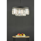 Dar Celeus 6 Light Crystal Ceiling Chandelier In Anthracite Finish CEL0622