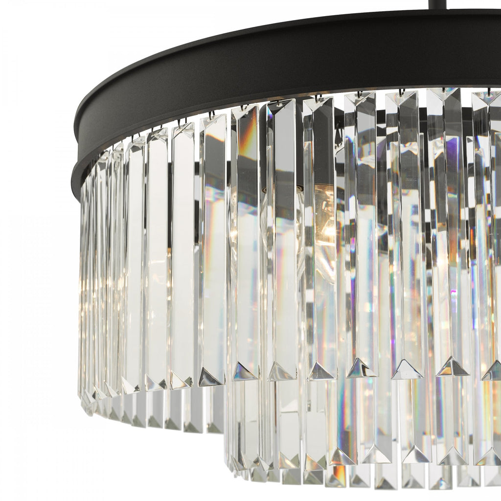 Dar Celeus 6 Light Crystal Ceiling Chandelier In Anthracite Finish CEL0622