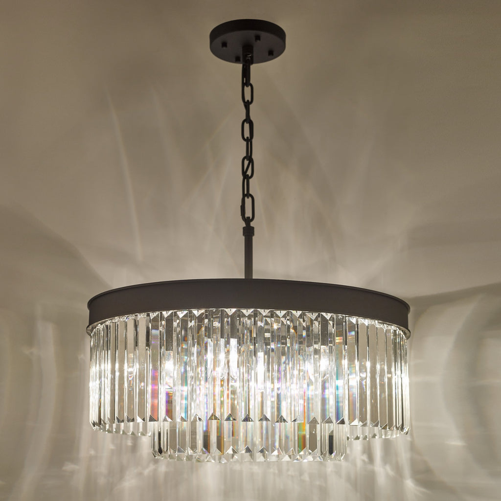 Dar Celeus 6 Light Crystal Ceiling Chandelier In Anthracite Finish CEL0622