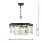 Dar Celeus 6 Light Crystal Ceiling Chandelier In Anthracite Finish CEL0622