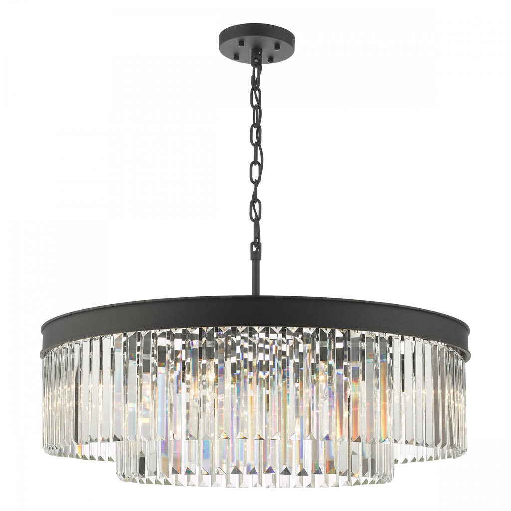 Celeus 8 Light Crystal Ceiling Chandelier In Anthracite Finish CEL0822