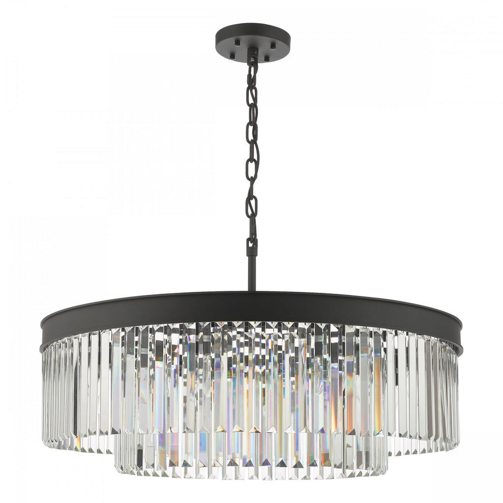 Celeus 8 Light Crystal Ceiling Chandelier In Anthracite Finish CEL0822