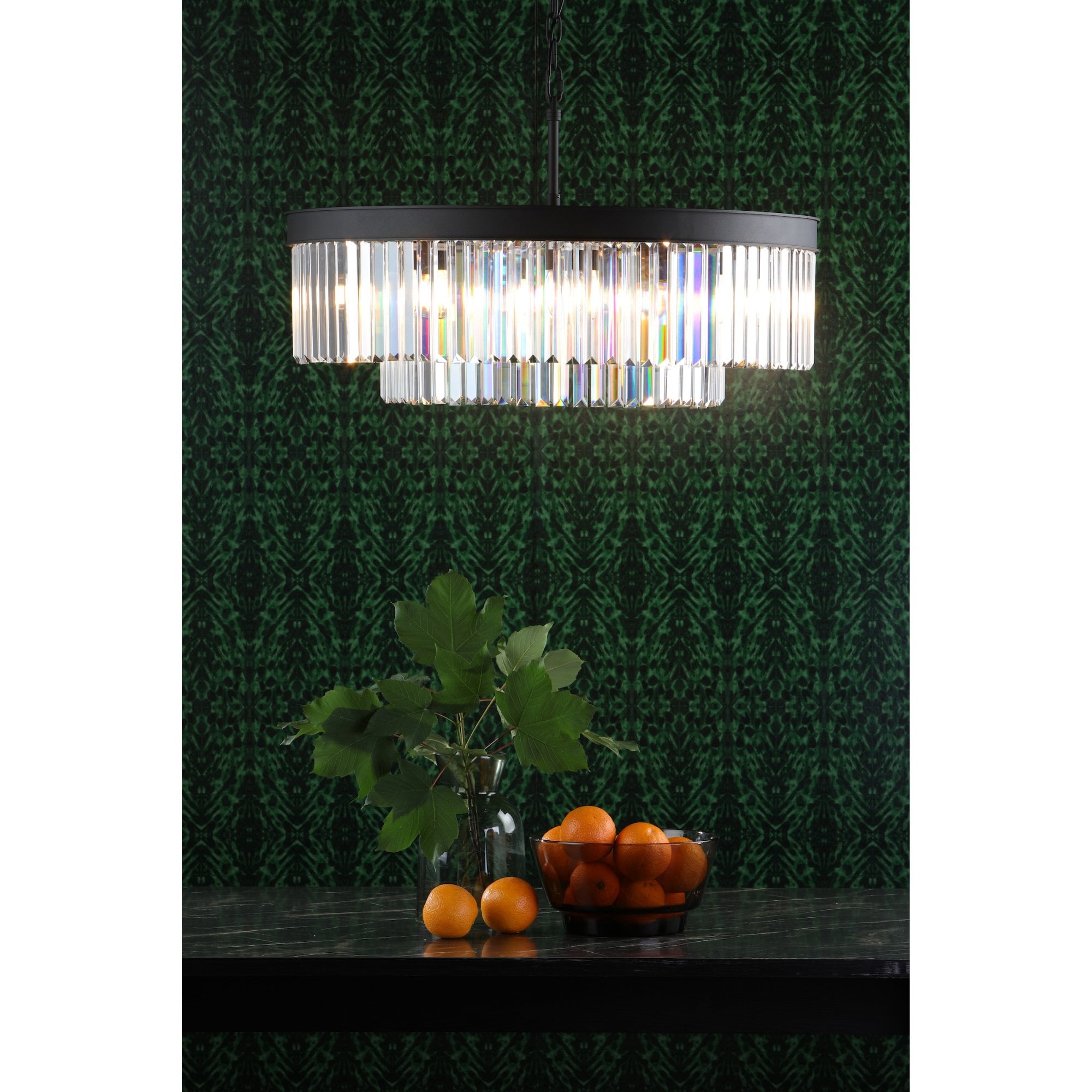 Celeus 8 Light Crystal Ceiling Chandelier In Anthracite Finish CEL0822