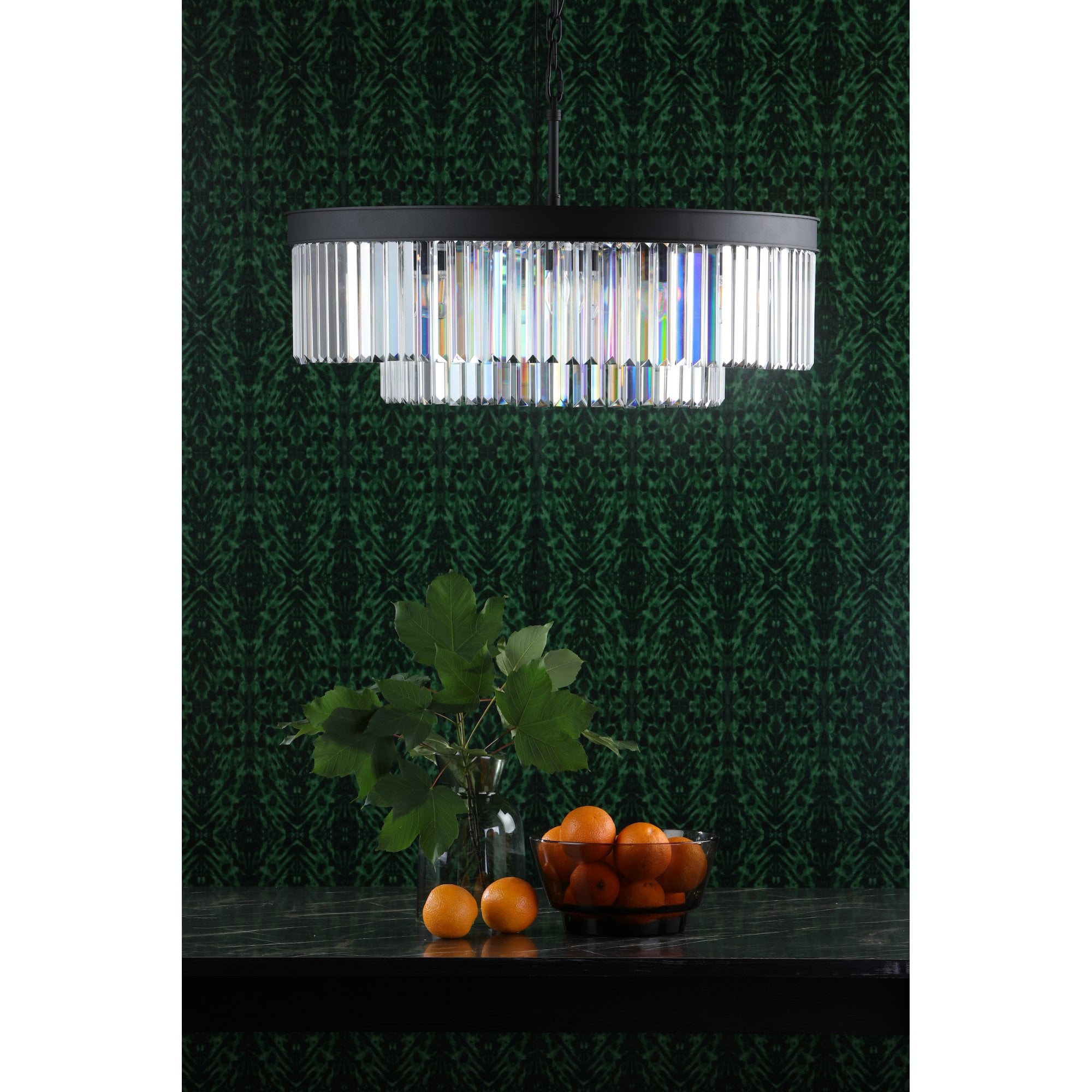 Celeus 8 Light Crystal Ceiling Chandelier In Anthracite Finish CEL0822