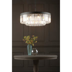 Celeus 8 Light Crystal Ceiling Chandelier In Anthracite Finish CEL0822