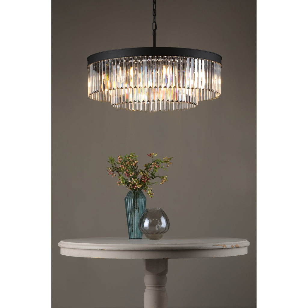 Celeus 8 Light Crystal Ceiling Chandelier In Anthracite Finish CEL0822