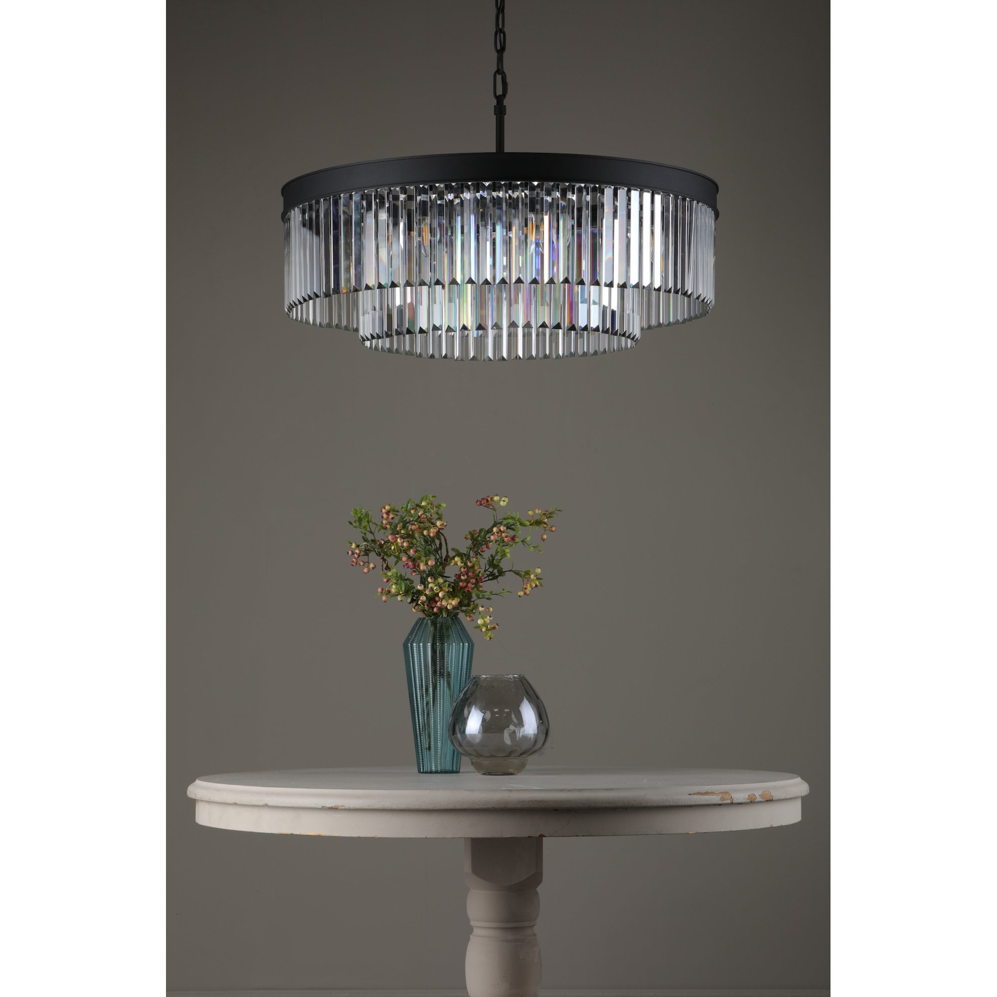 Celeus 8 Light Crystal Ceiling Chandelier In Anthracite Finish CEL0822
