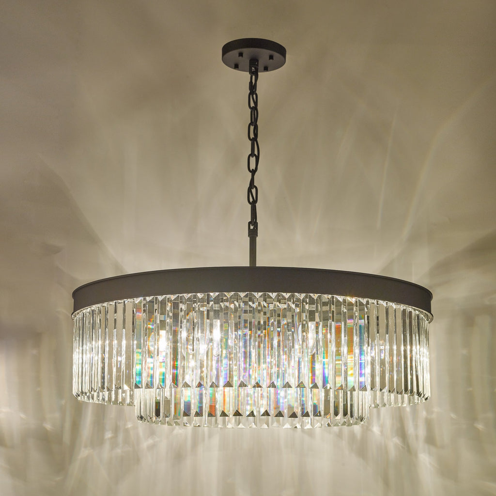 Celeus 8 Light Crystal Ceiling Chandelier In Anthracite Finish CEL0822