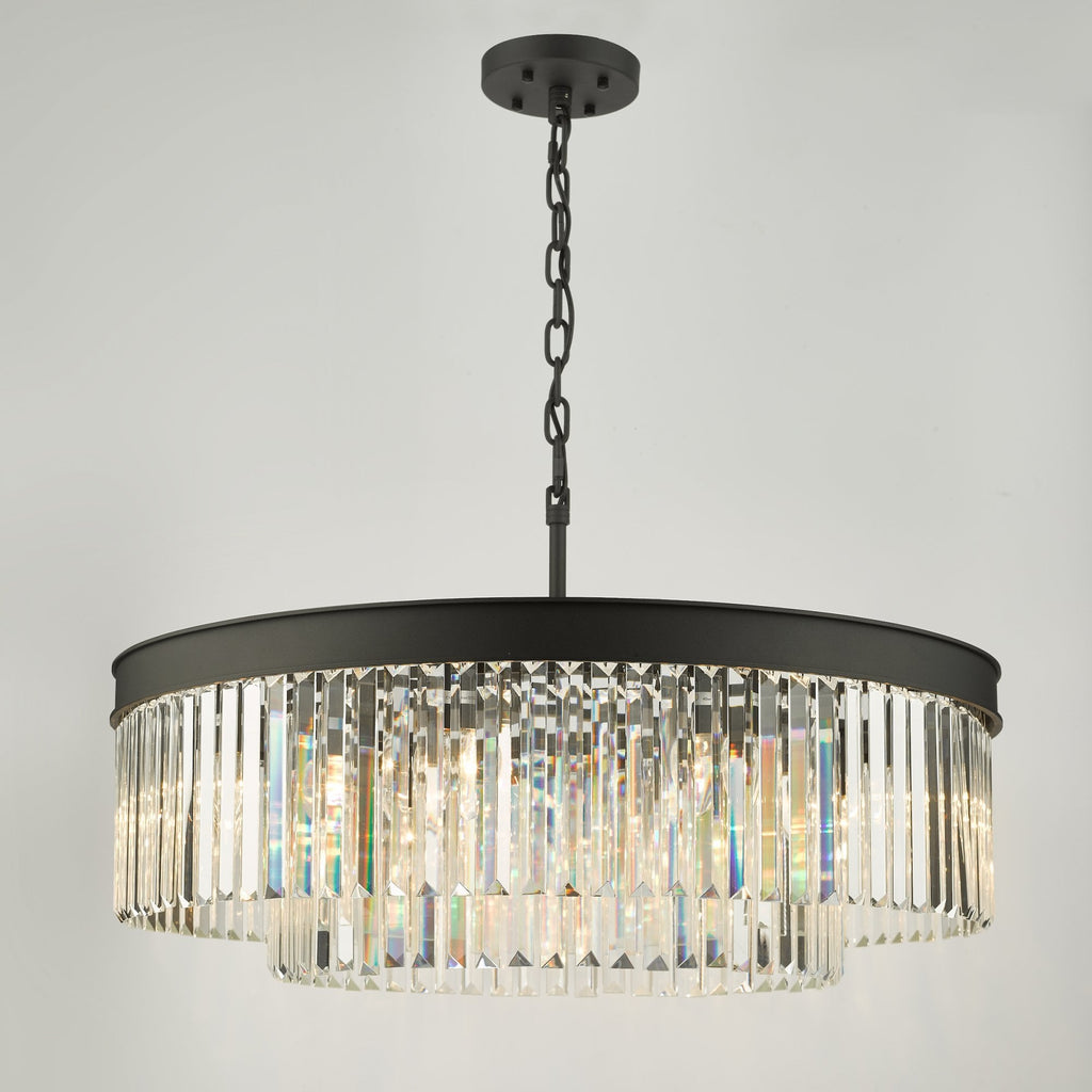 Celeus 8 Light Crystal Ceiling Chandelier In Anthracite Finish CEL0822