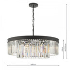 Celeus 8 Light Crystal Ceiling Chandelier In Anthracite Finish CEL0822