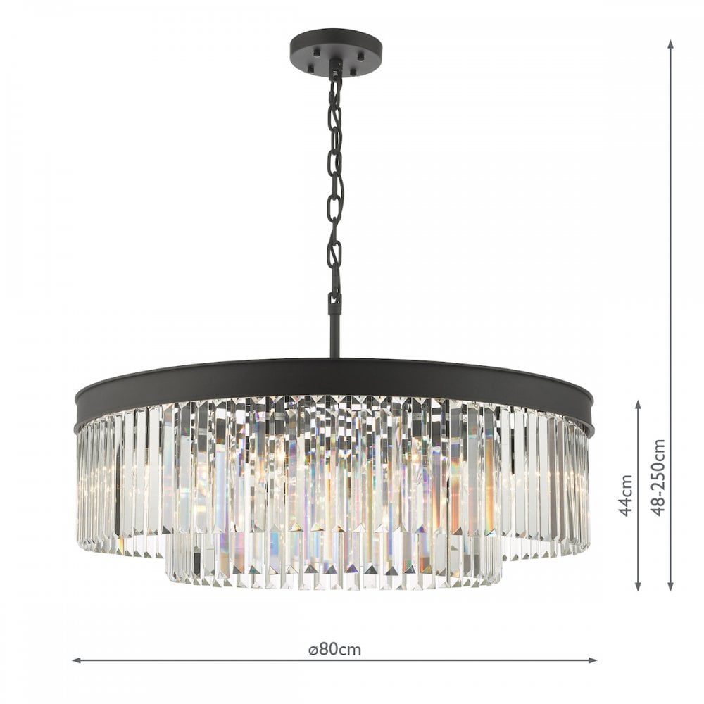 Celeus 8 Light Crystal Ceiling Chandelier In Anthracite Finish CEL0822