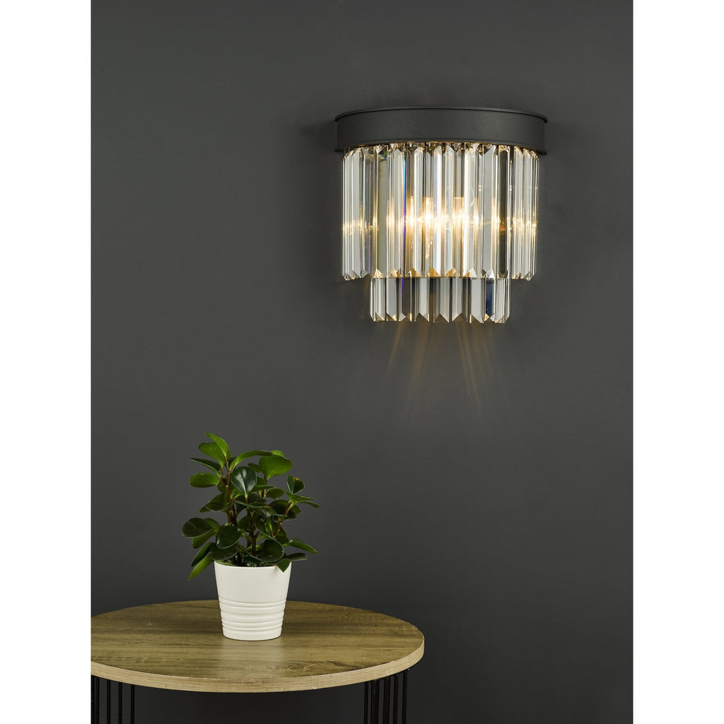 Celeus 2 Light Crystal Wall Light In Anthracite Finish CEL0922