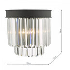 Celeus 2 Light Crystal Wall Light In Anthracite Finish CEL0922