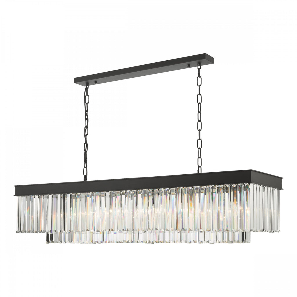 Celeus 6 Light Crystal Bar Ceiling Pendant Light In Matt Anthracite Finish CEL6422