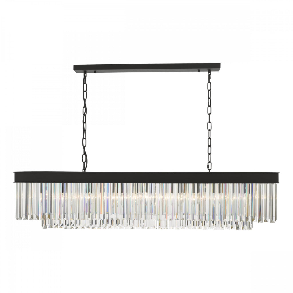 Celeus 6 Light Crystal Bar Ceiling Pendant Light In Matt Anthracite Finish CEL6422