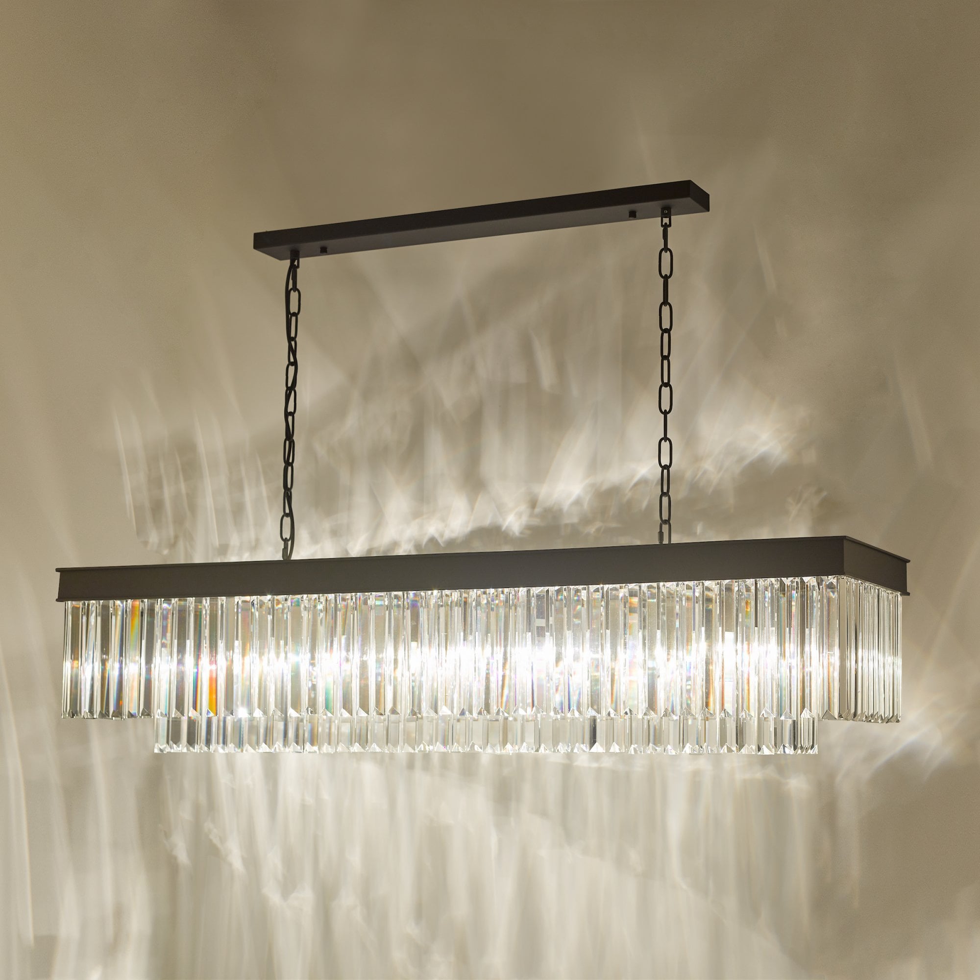 Celeus 6 Light Crystal Bar Ceiling Pendant Light In Matt Anthracite Finish CEL6422