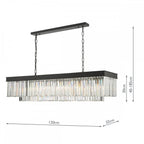 Celeus 6 Light Crystal Bar Ceiling Pendant Light In Matt Anthracite Finish CEL6422