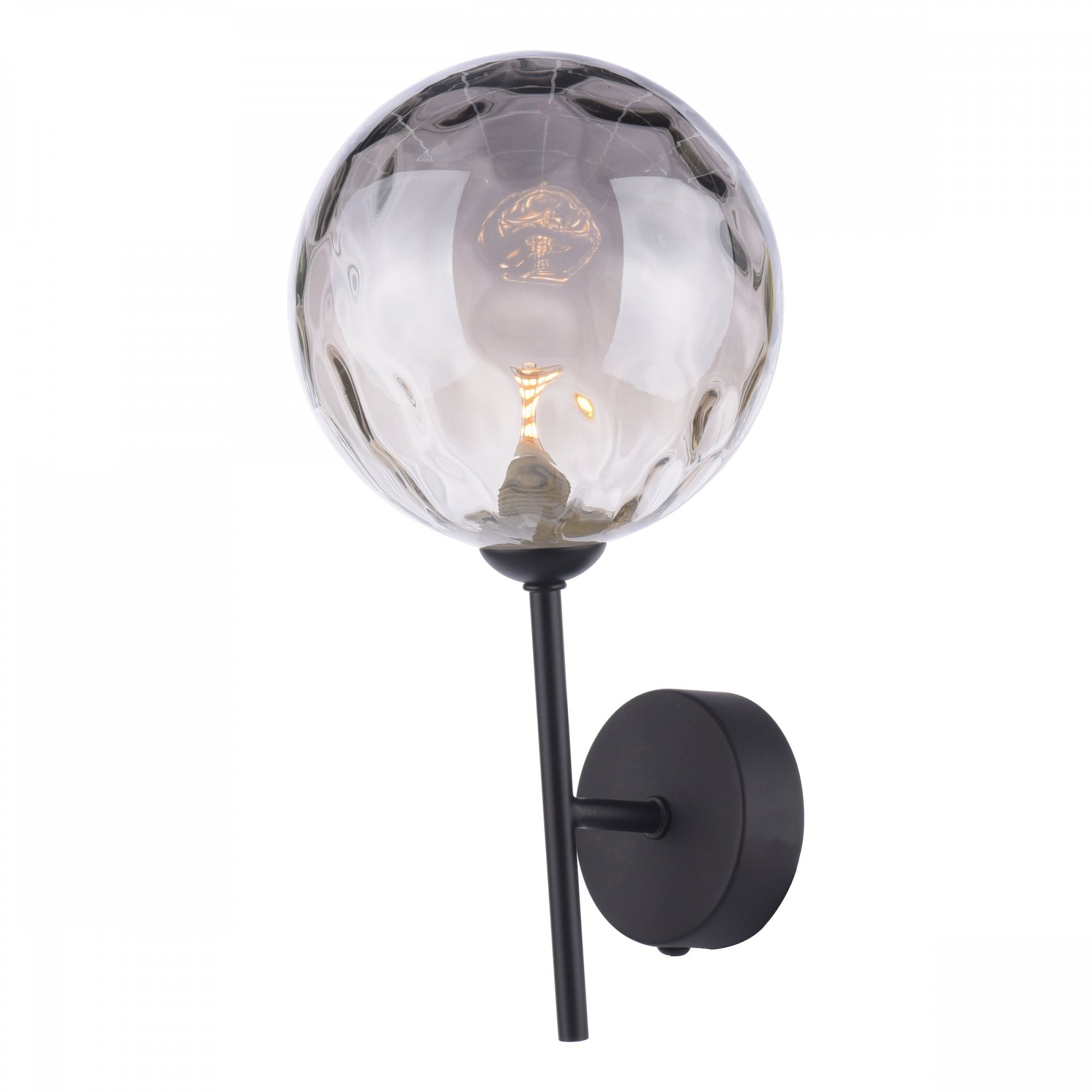 Cohen Contemporary Wall Light In Black Finish With Smoked Glass Shade COH0722-10