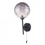 Cohen Contemporary Wall Light In Black Finish With Smoked Glass Shade COH0722-10