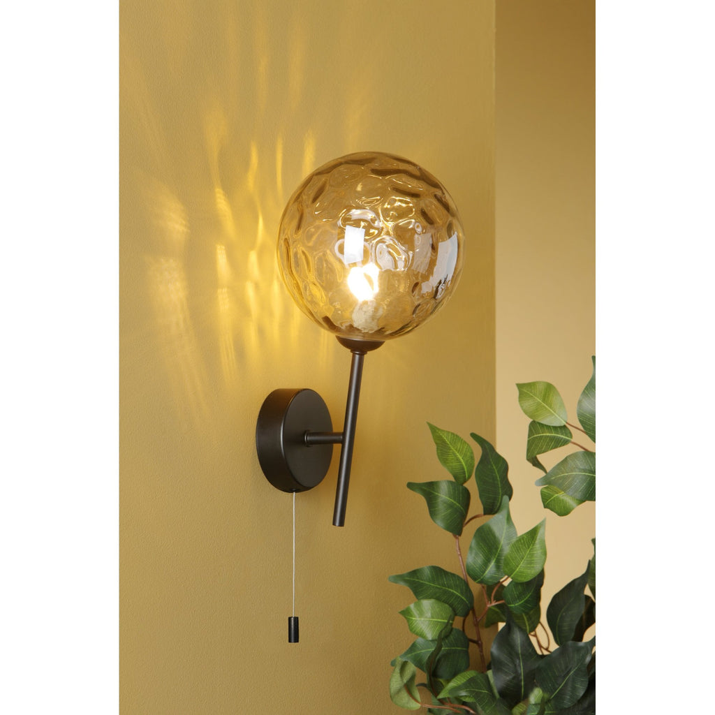 Cohen Contemporary Wall Light In Black Finish With Smoked Glass Shade COH0722-10