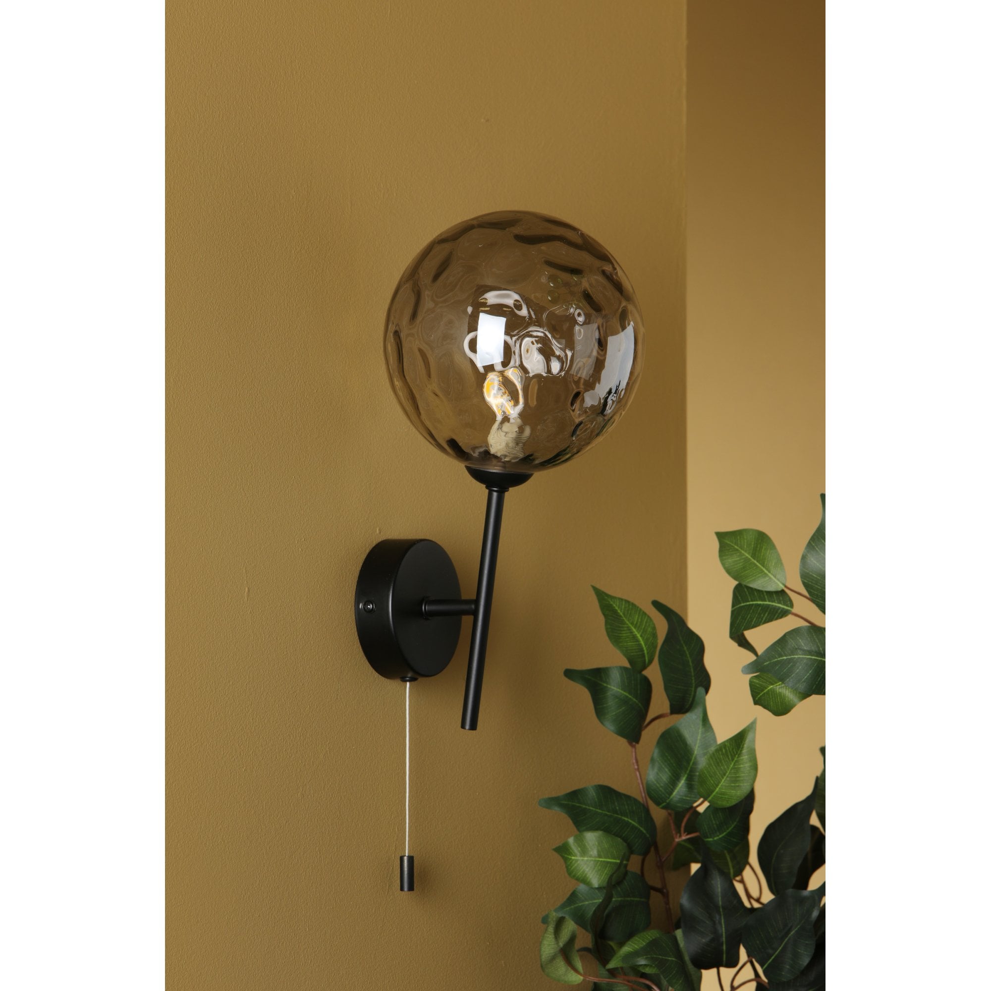 Cohen Contemporary Wall Light In Black Finish With Smoked Glass Shade COH0722-10