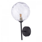 Cohen Contemporary Wall Light In Black Finish With Clear Glass Shade COH0722-12