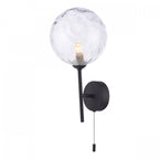 Cohen Contemporary Wall Light In Black Finish With Clear Glass Shade COH0722-12