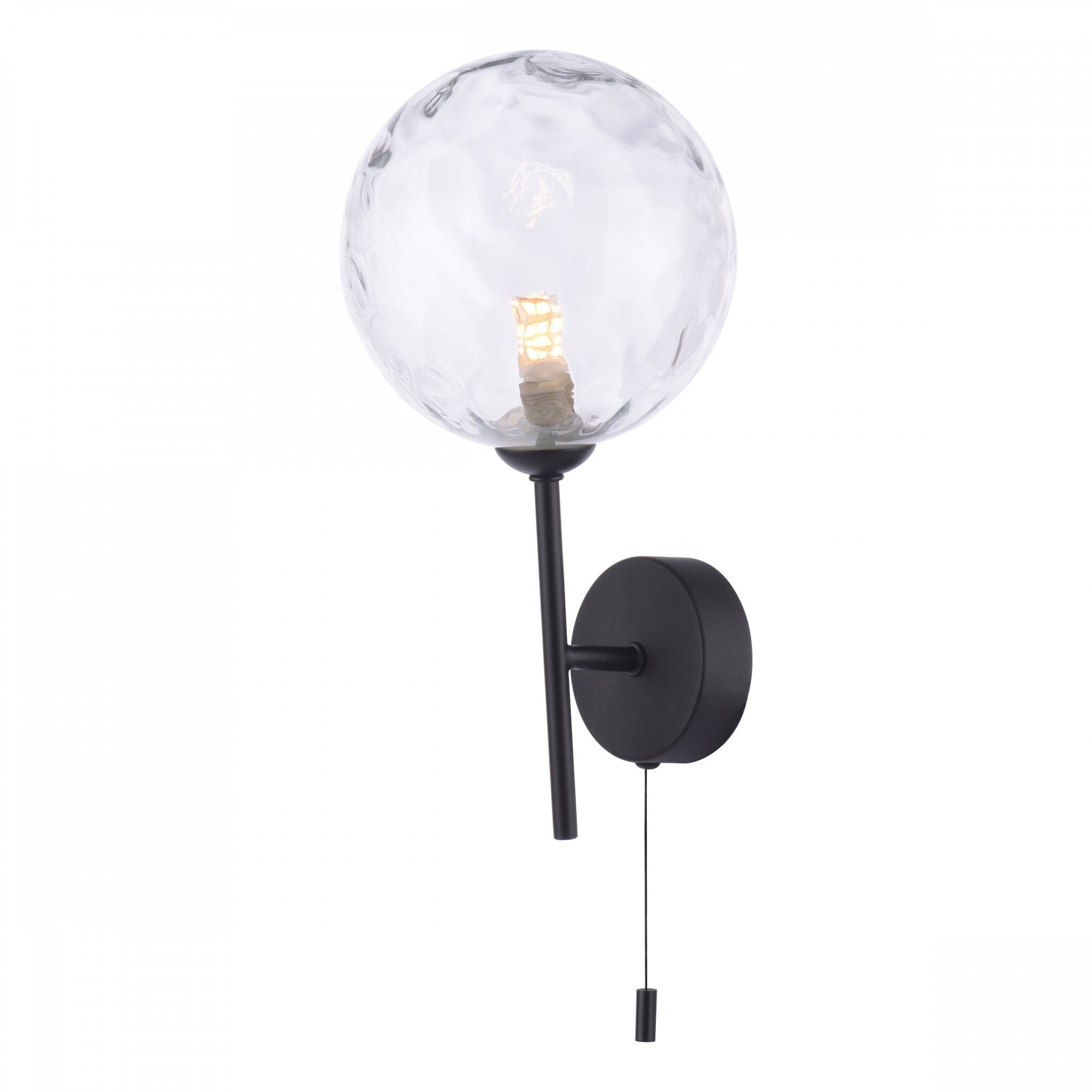 Cohen Contemporary Wall Light In Black Finish With Clear Glass Shade COH0722-12
